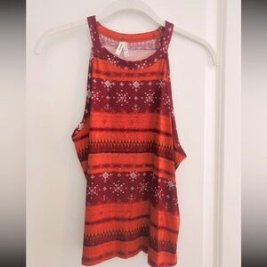 mudd orange patterned crop top